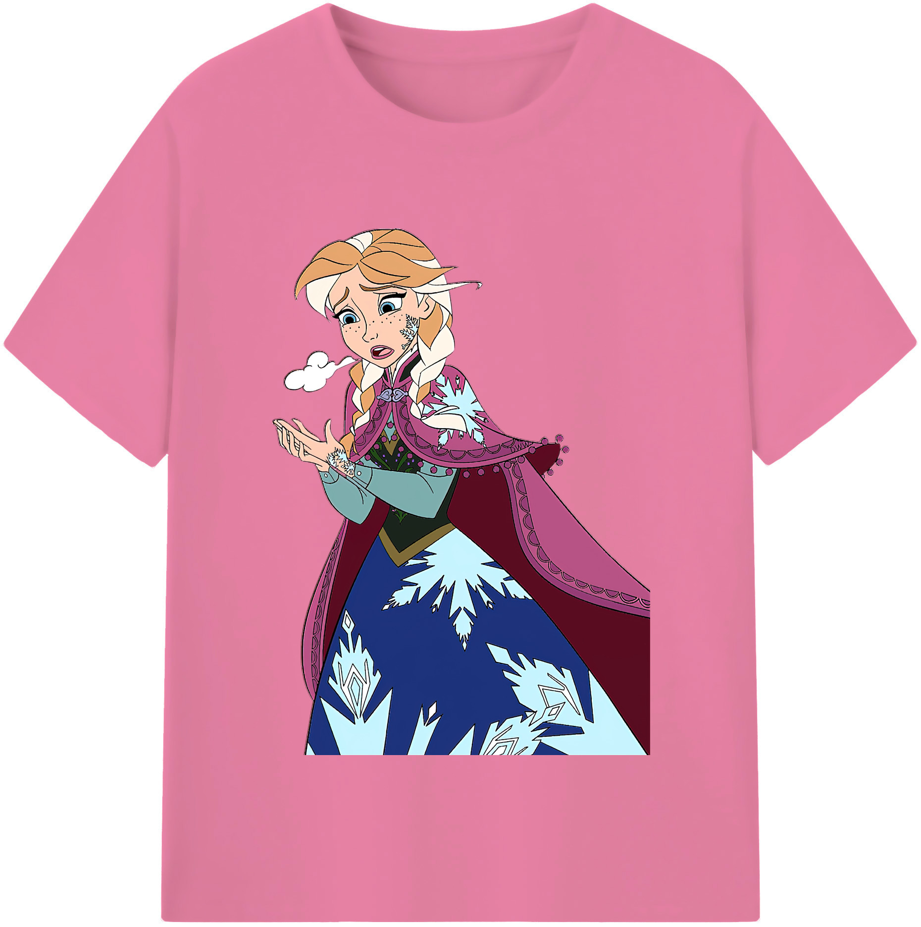 （画像用） アナと雪の女王 アンナ エルサ Frozen Anna Elsa 綿100％半袖Tシャツ（フロントプリント）